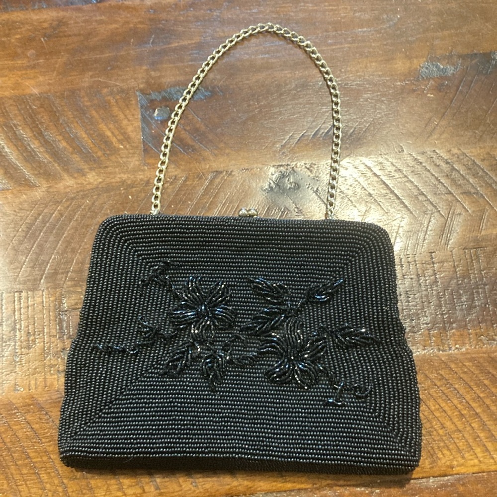 vintage Walborg black beaded evening bag - Picture 1 of 9